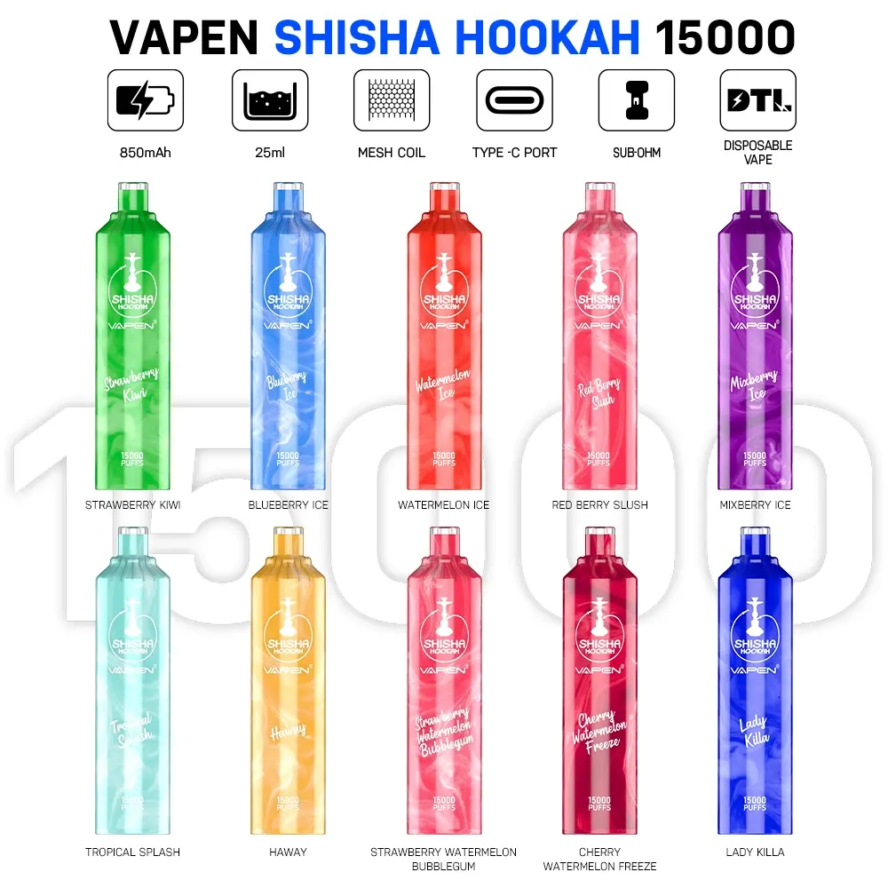 VAPEN Shisha Hookah 15000 Puffs Disposable Vape