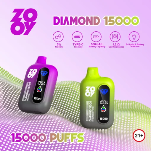 ZOOY Vape DIAMOND 15000 Puffs Disposable Vape